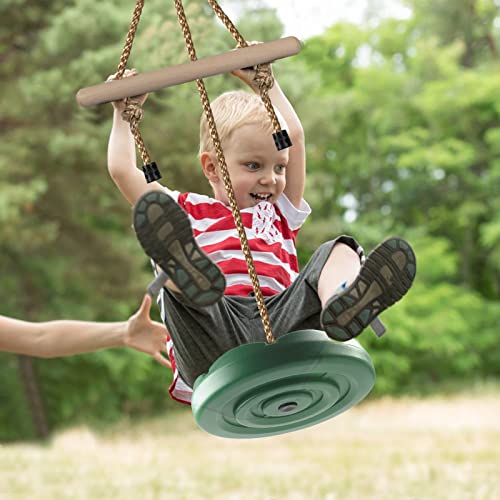 KINSPORY - Columpio de disco para niños, columpio de árbol para patio trasero, barras de mono de gimnasio, accesorios ajustables de altura de 7 pies, juego de columpios para exteriores