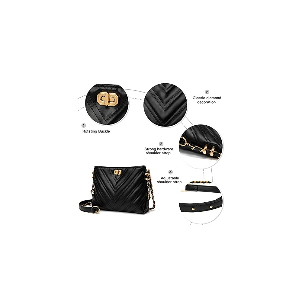 Bolsos cruzada pequeña y ligera para mujer a la moda negro