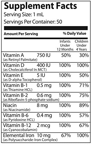NovaFerrum Multivitamínico con suplemento de hierro para bebés y niños pequeños 50 ml