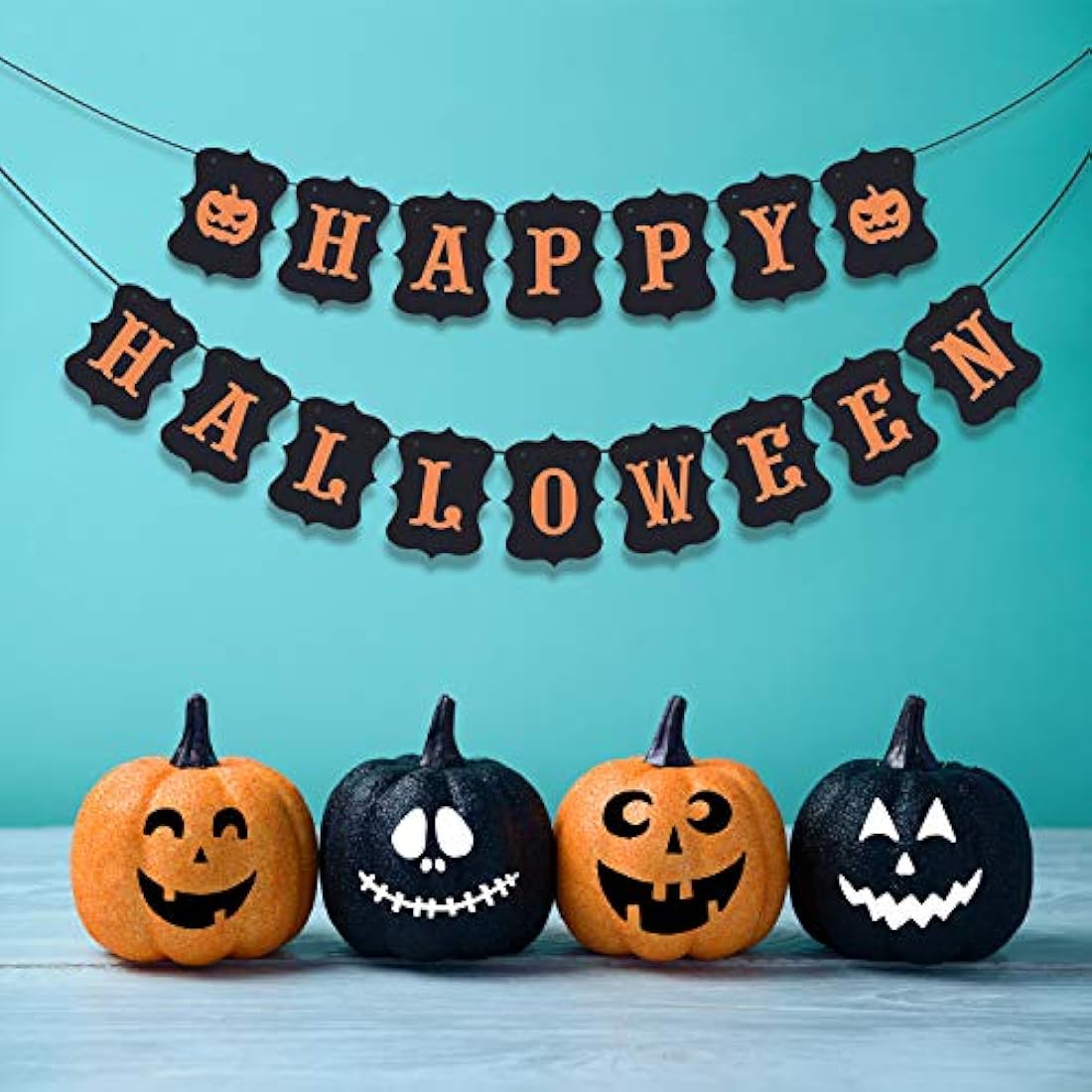 Banderines con calabaza para Halloween, decoración de pared