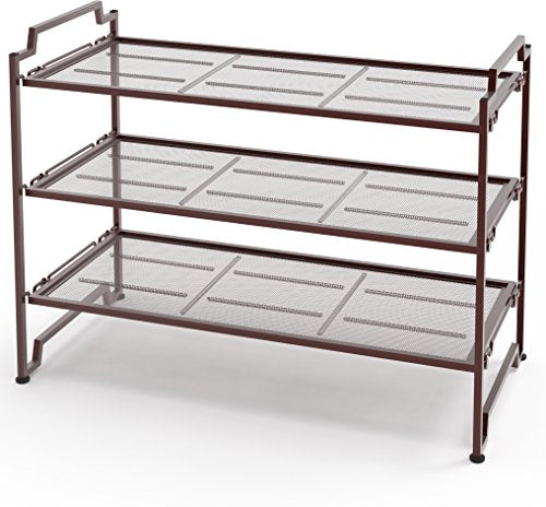 Estante de servicio apilable de 3 niveles para zapatos