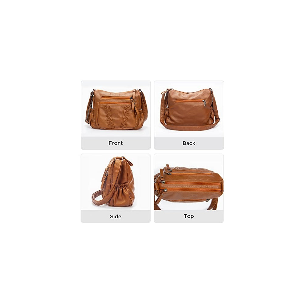 Bolsos cruzado para mujer con borla de piel sintética suave