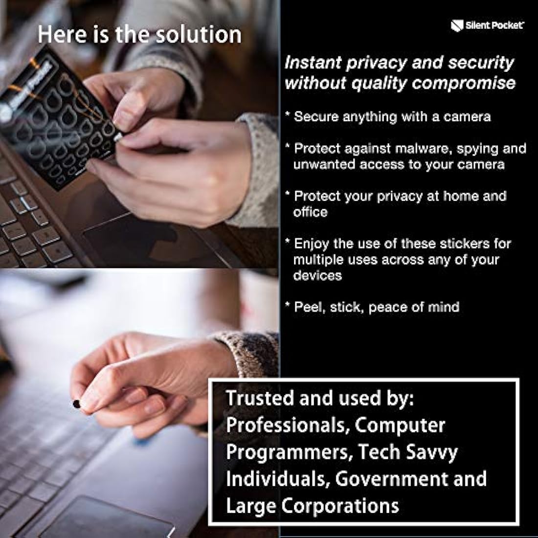 Silent bolsillo lente de  cámara web pegatinas de privacidad