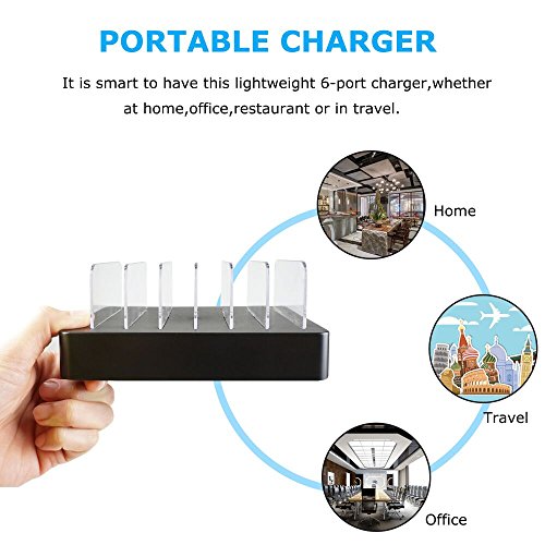 La estación de carga con 6 cables USB para SmartPhone
