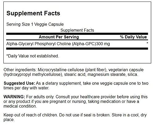 Alpha-GPC Alpha Glicerofosfocolina 300mg 60 Cápsulas Veg.