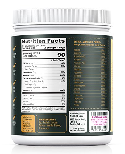 Polvo de proteína de guisante a base de plantas