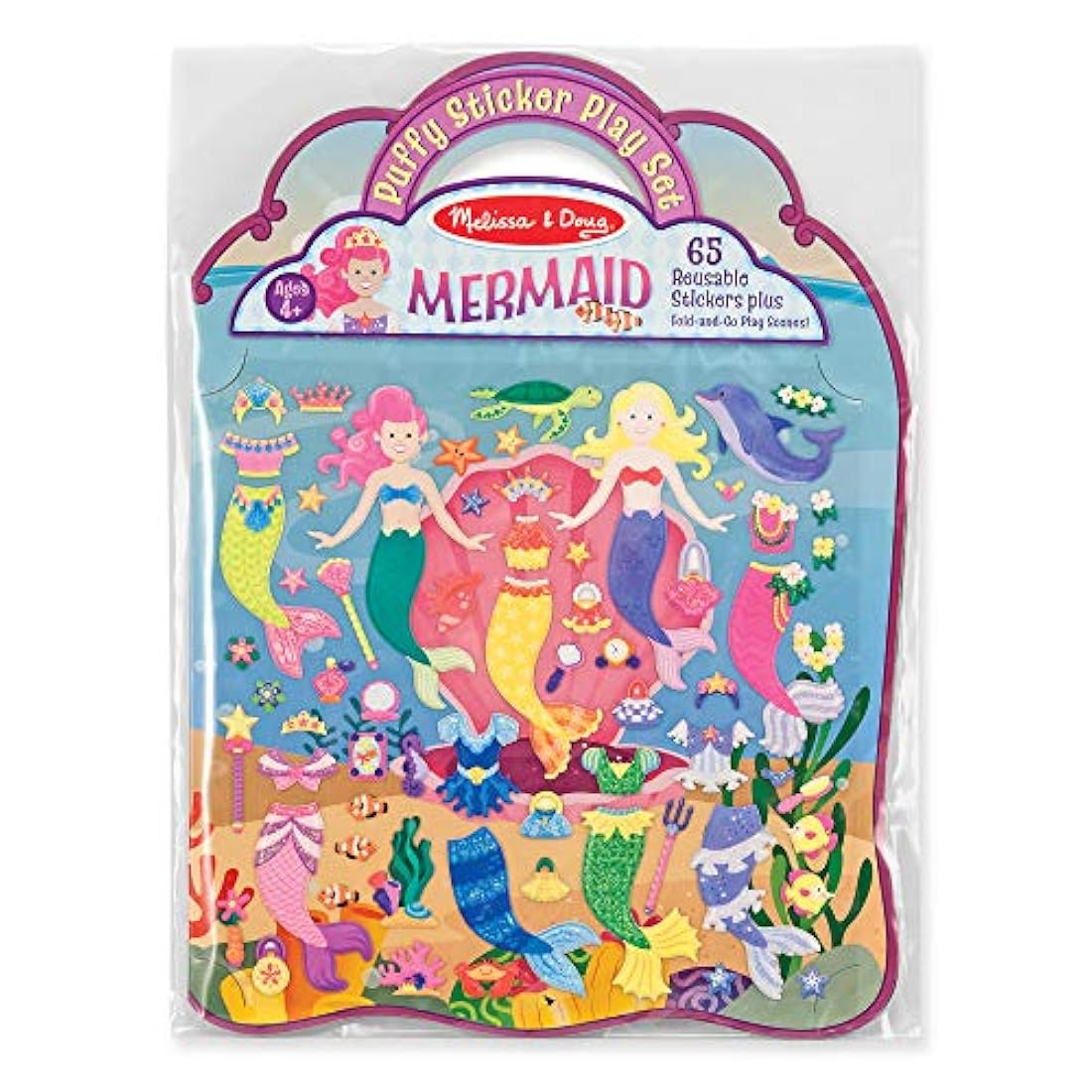 Juego de pegatinas hinchadas Sirenita 65 pegatinas