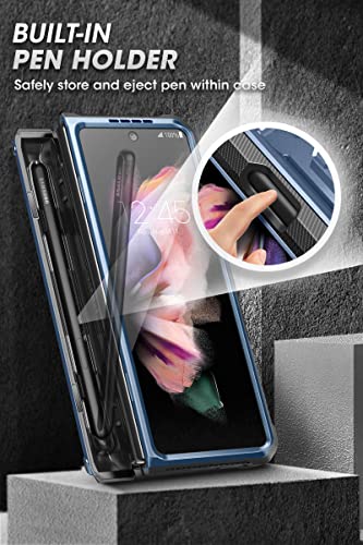 SUPCASE Unicorn Beetle Pro Series - Funda para Samsung Galaxy Z Fold 3 5G (2021), carcasa de doble capa resistente con protector de pantalla integrado y soporte y ranura para bolígrafo S (tensado)