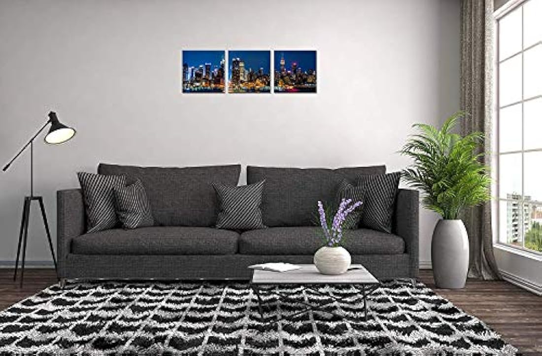 Cuadro de pared con diseño de ciudad de Nueva York en blanco