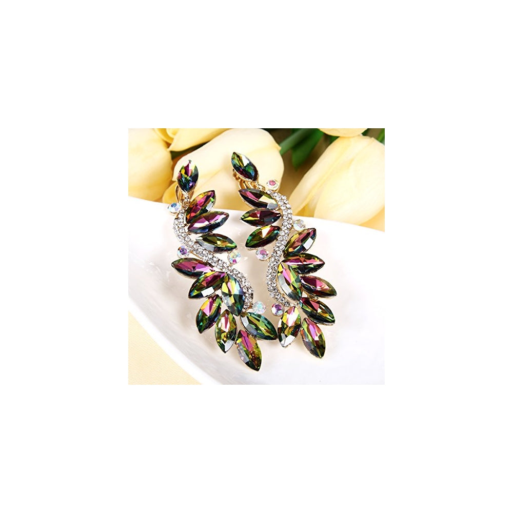 Aretes colgantes con diseño de flores para mujer