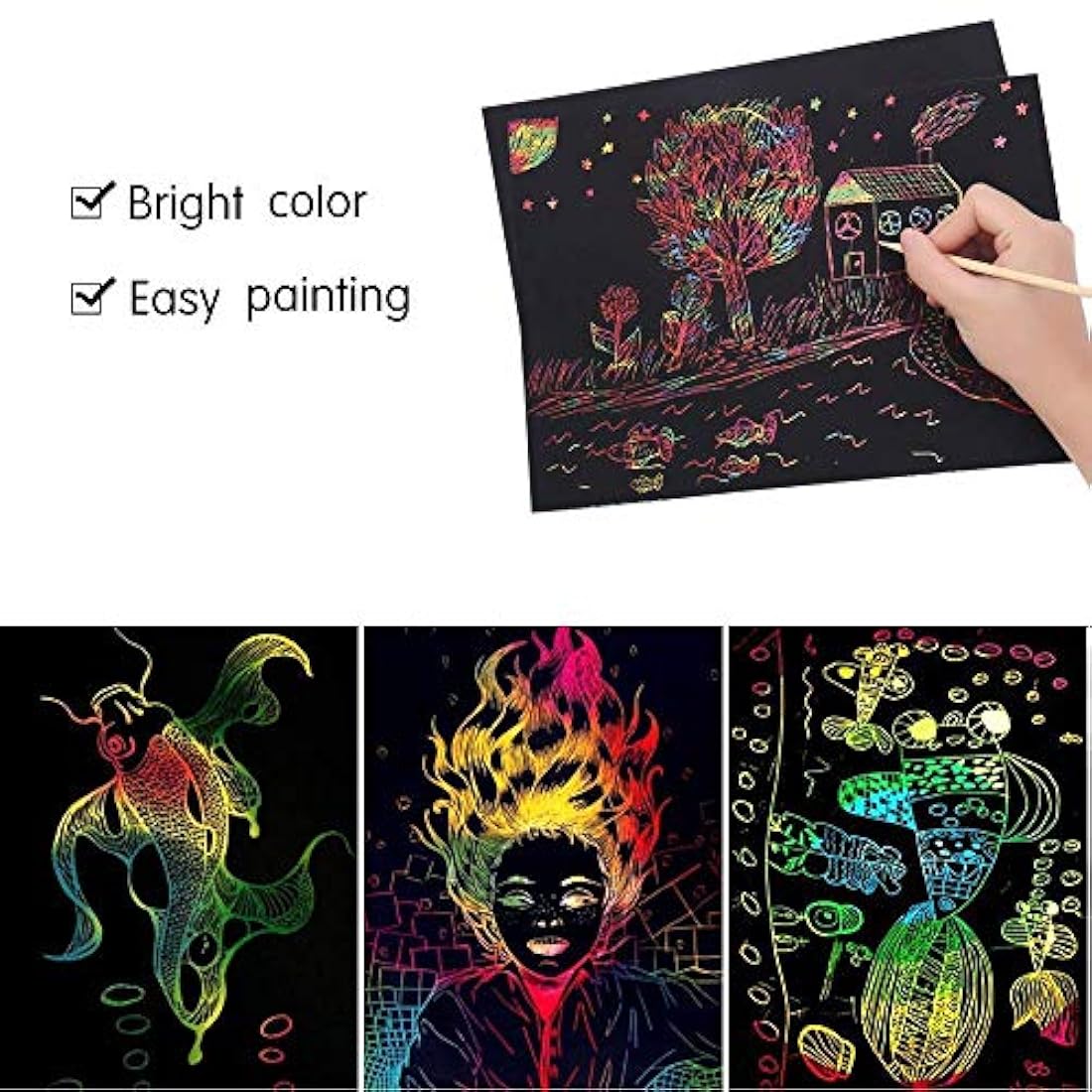 ZMLM - Juego de 50 piezas de papel para rascar