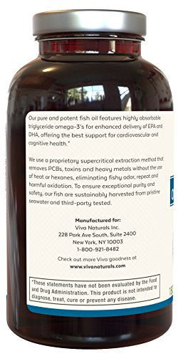 Suplemento de aceite de pescado Viva Naturals Omega 3