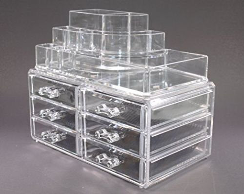 Cosméticos acrílicos transparentes