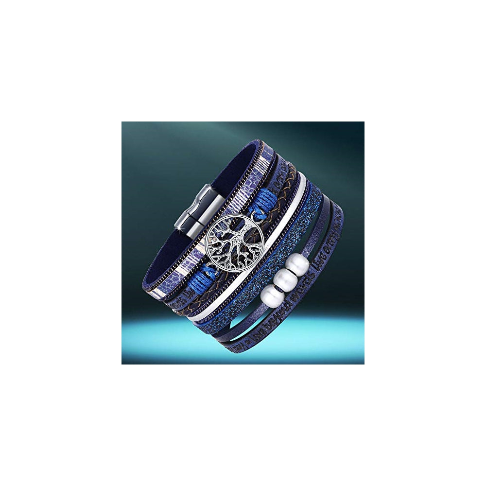 Pulseras y tobilleras inspiradoras de cuero del árbol