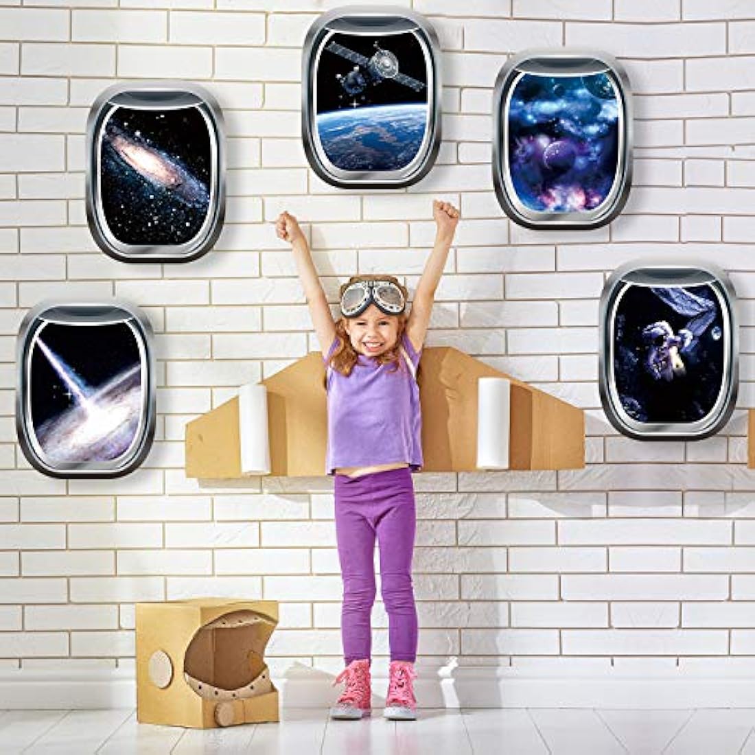 6 unidades decoración de astronauta 3D, espacio exterior,