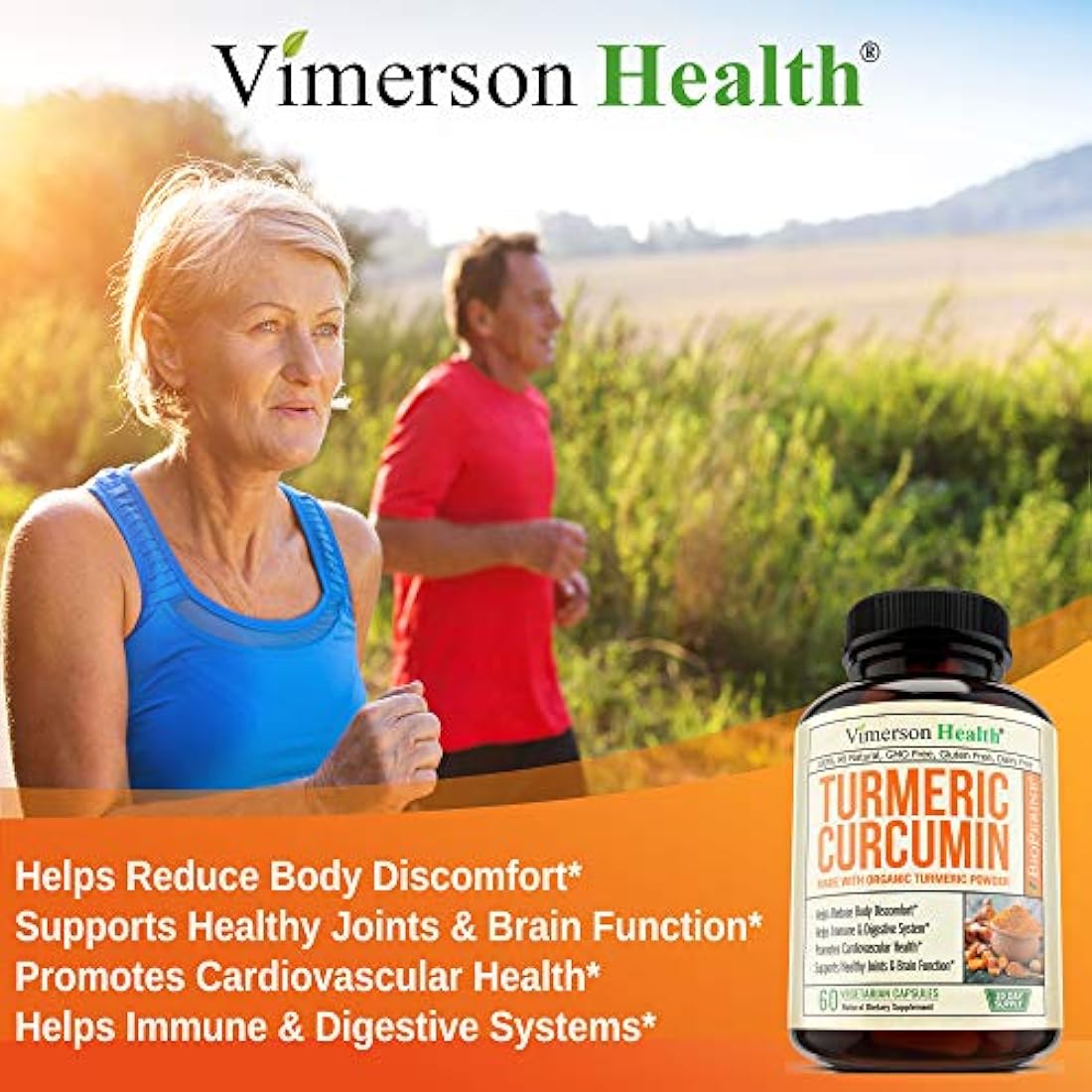 Suplemento de curcumina de cúrcuma.