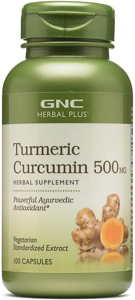 Suplemento GNC Herbal Plus Curcumina de cúrcuma 500mg 100 u