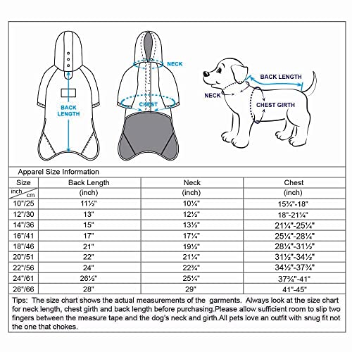 Blueberry Pet Chaqueta impermeable para perro de 10 pulgadas, impermeable con capucha y cortavientos con correa y agujero para arnés, azul deslumbrante, equipo de lluvia para perros