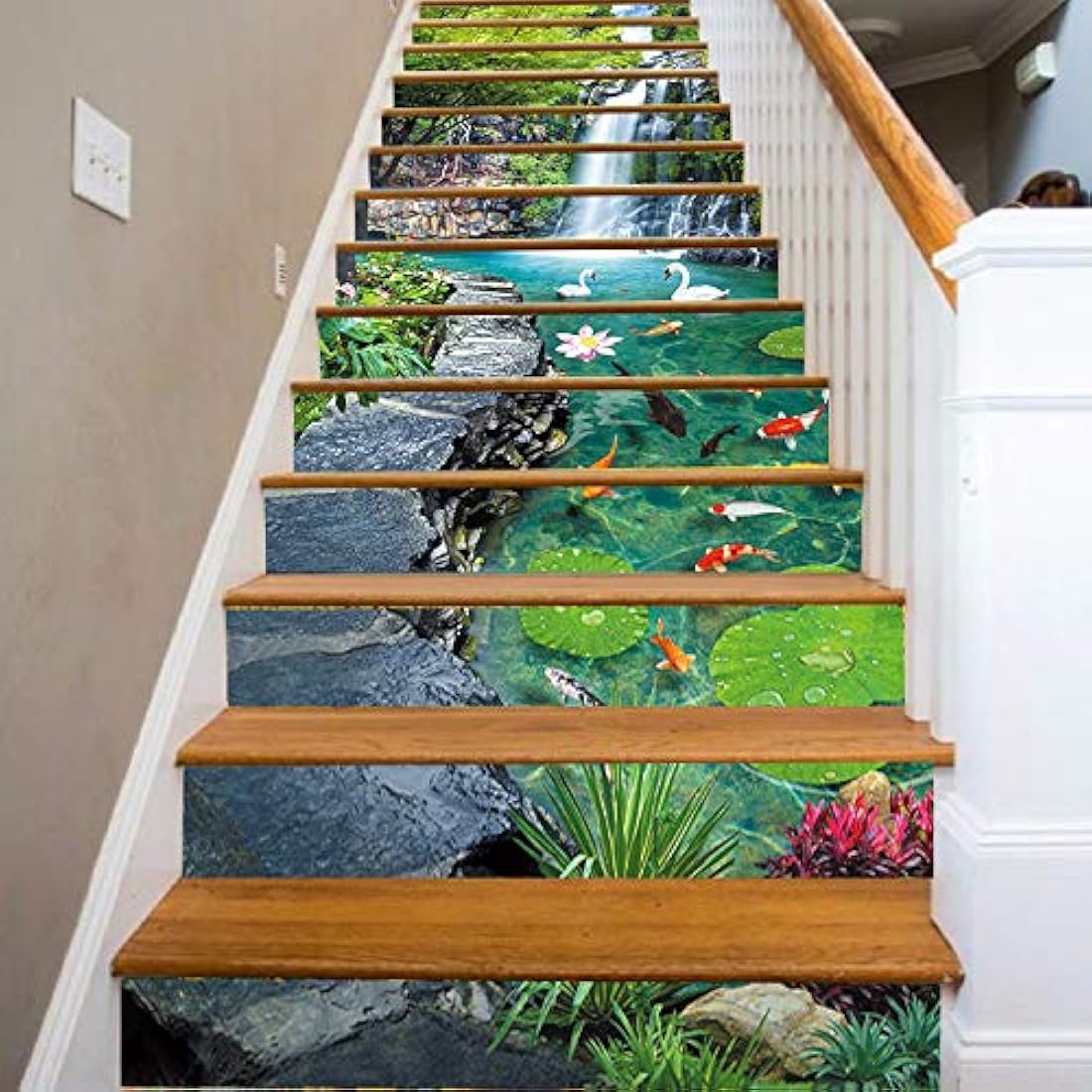 FLFK - Pegatinas 3D para escaleras, autoadhesivas