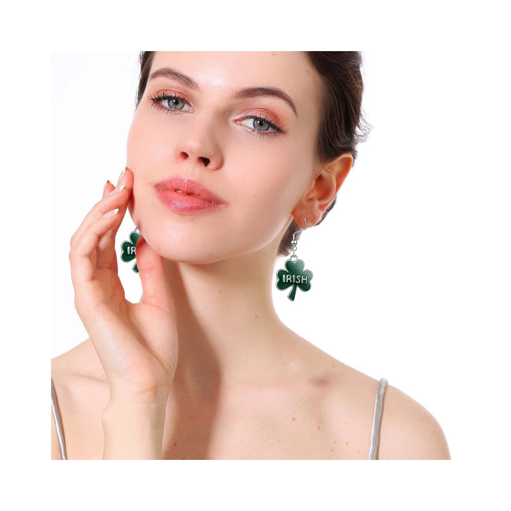 Aretes colgantes del día de San Patricio para mujeres