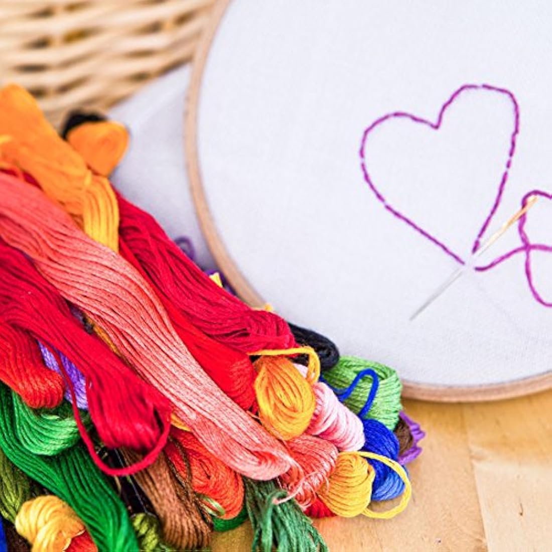 Pulsera de hilo de punto de cruz con números de color