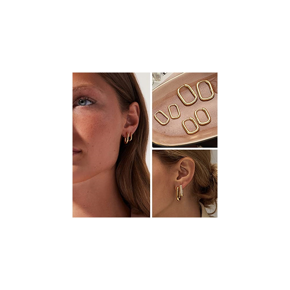 Aretes para mujer chapadas en oro de 14 quilates