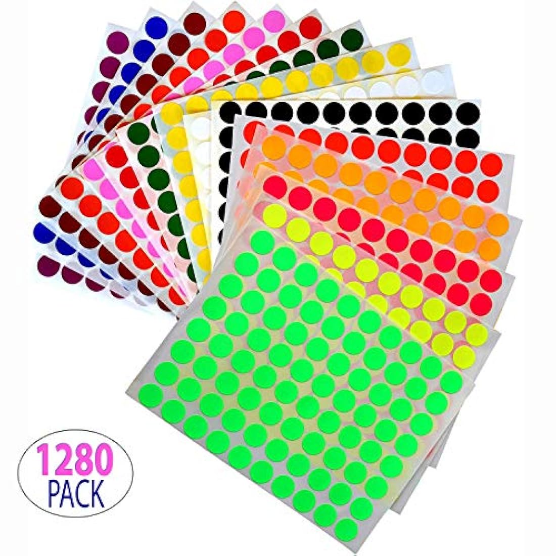 Royal Green Kids-Pegatinas redondas de colores manualidades