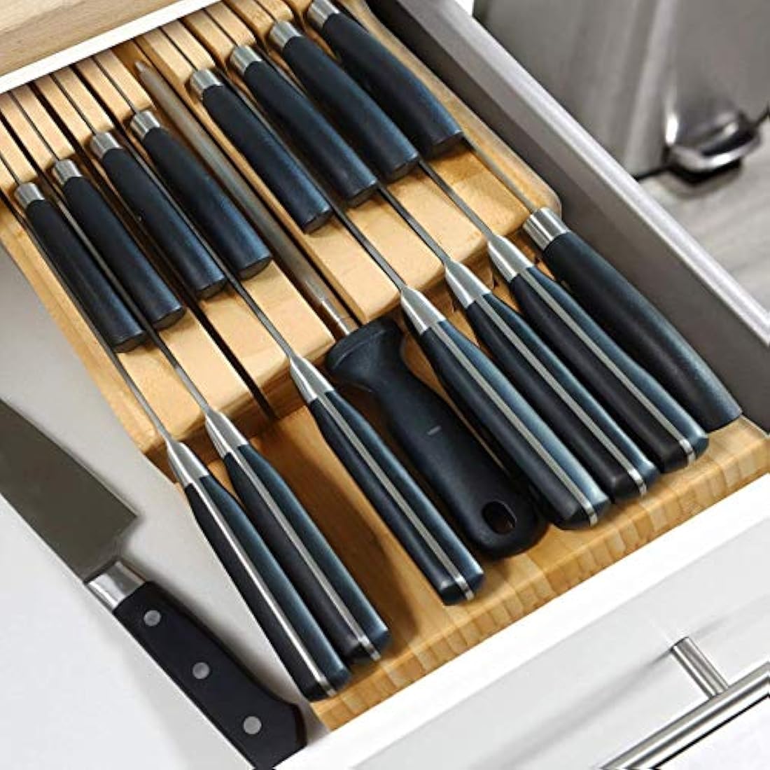 NIUXX - Bloque de bambú para 16 cuchillos (no incluidos)