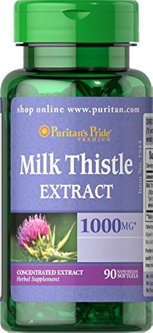 Puritans Pride Leche Cardo 4:1 Extracto 1000 Mg, silimarina