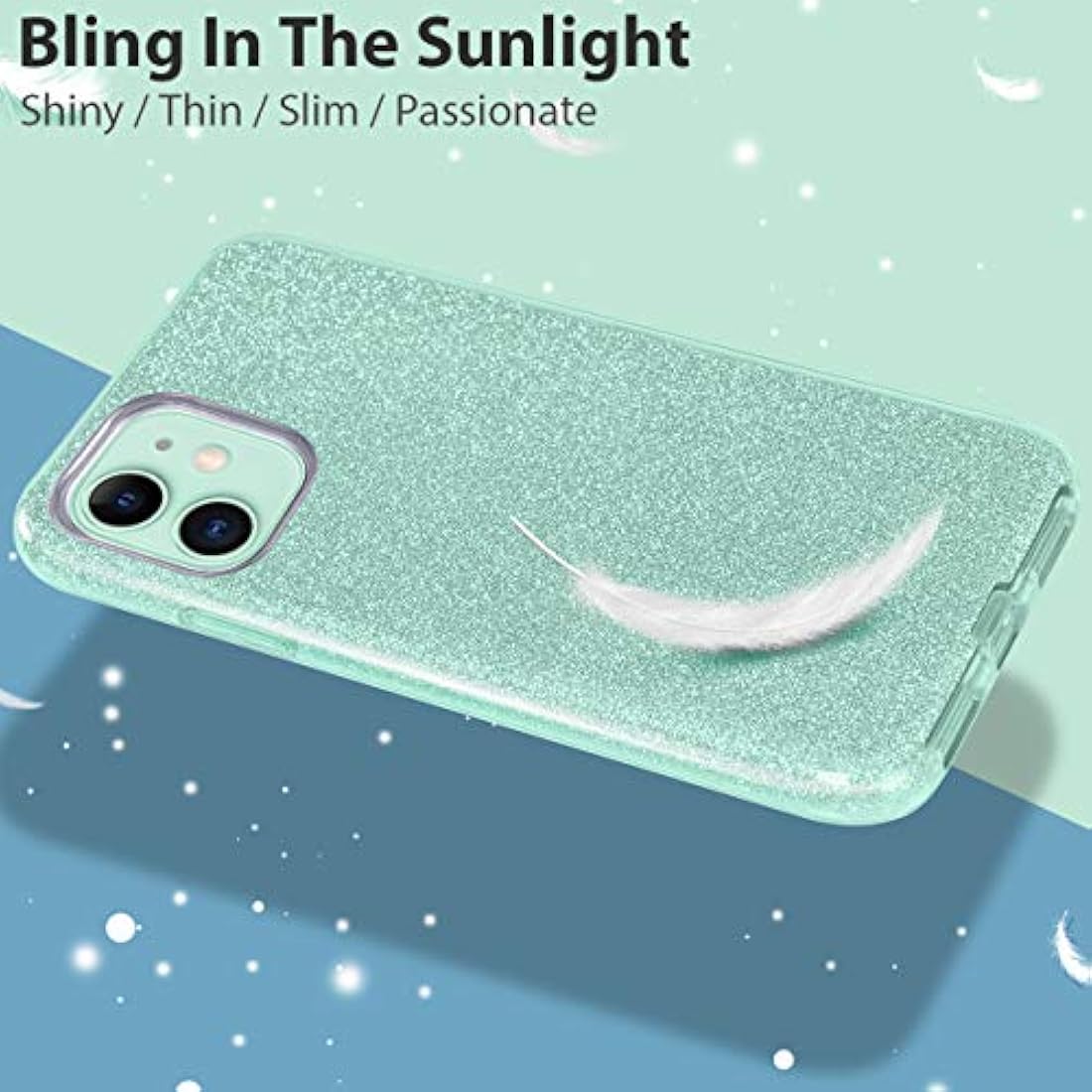 MATEPROX - Carcasa para iPhone 2019, diseño de brillantes
