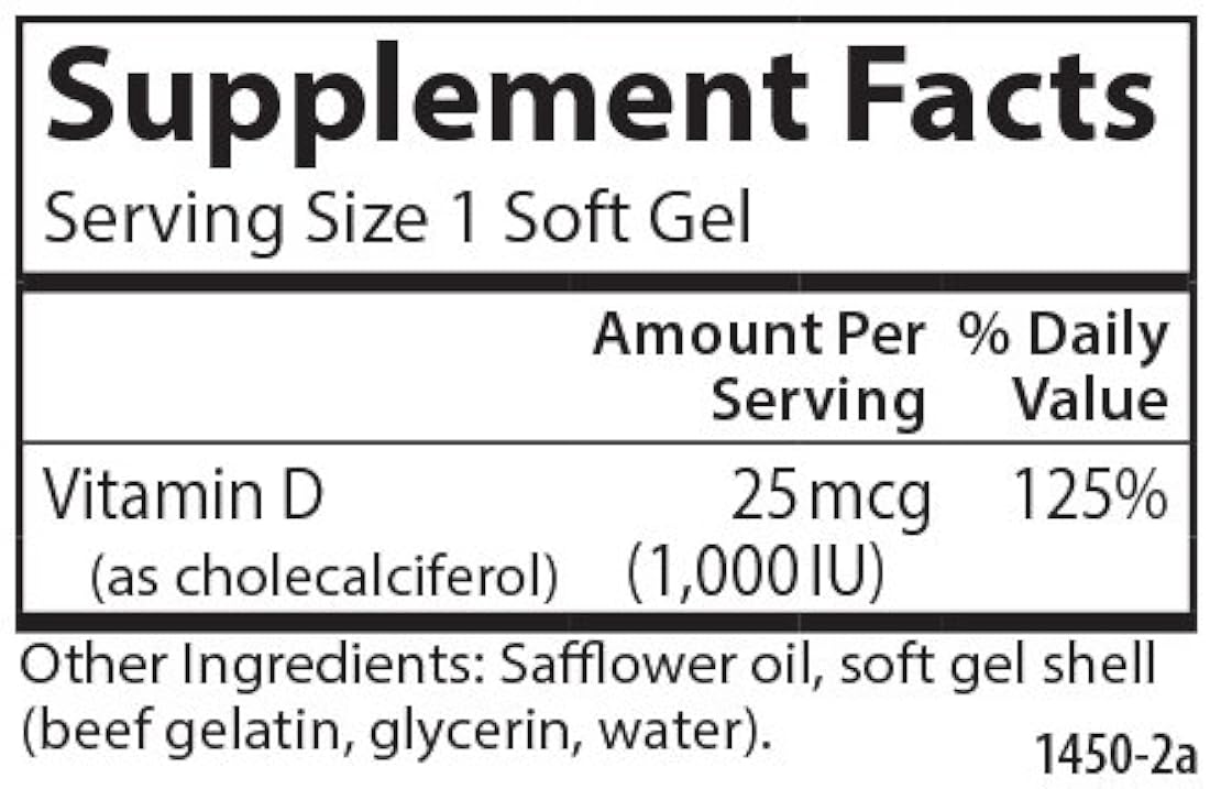 Carlson vitamina D3 1000 IU, salud ósea, 1
