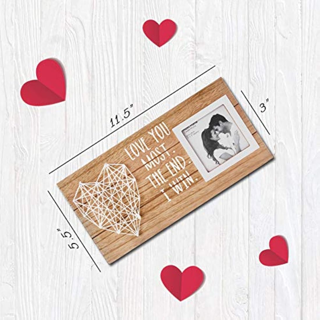 Marco de fotos en madera estilo romántico con frase