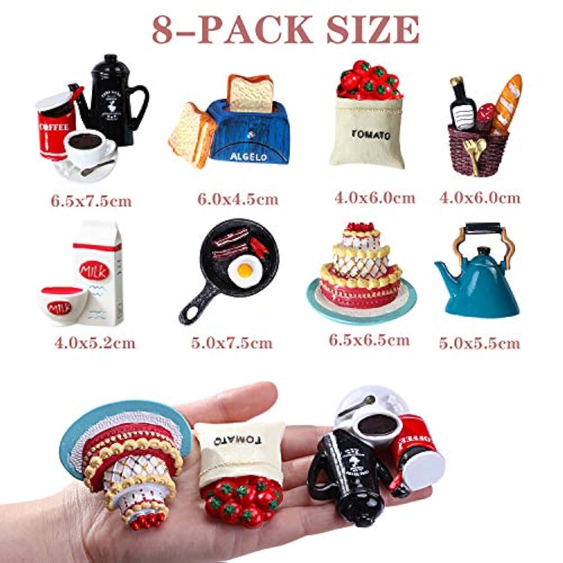 8 Imanes para nevera, con forma de comida para decoración