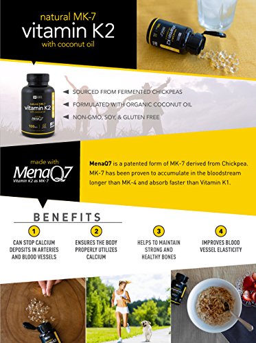 Vitamina K2 (como MK7) 100 mcg con aceite de coco