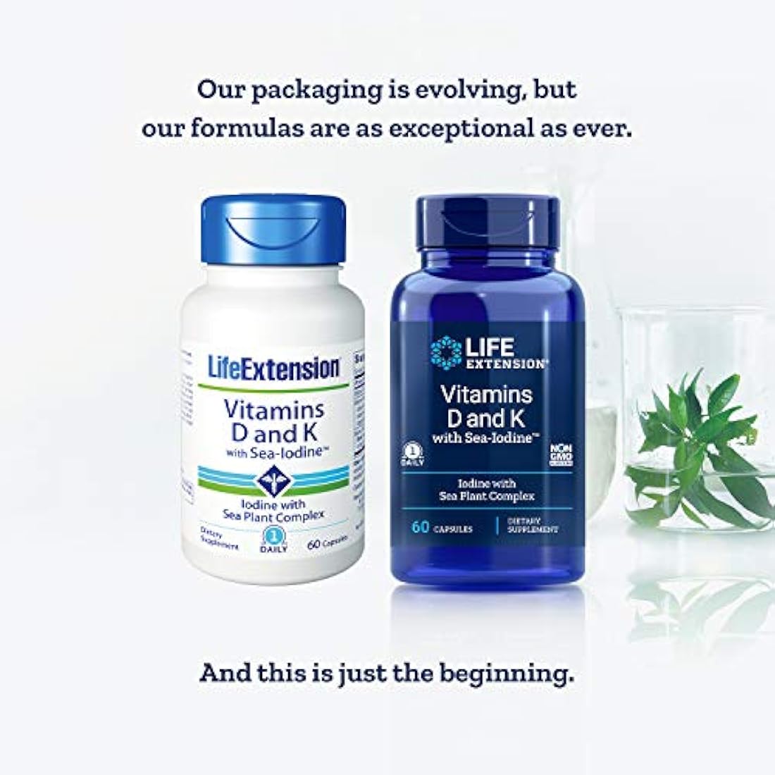 Vitamina D y K con sea-Iodino, 60 cápsulas