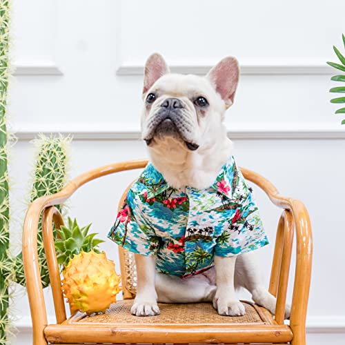 EXPAWLORER - Camisa hawaiana para perro, camisetas lindas para cachorros pequeños a medianos, gatos, chaleco de verano personalizado, s, Hawaiian Flower