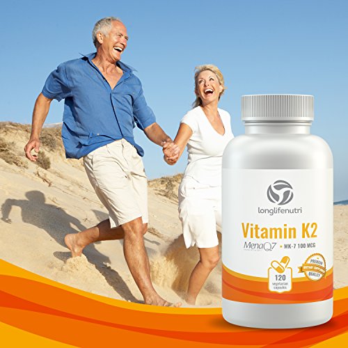 Vitamina K2 MK7 100 Mcg con MenaQ7 120 cápsulas vegetarianas