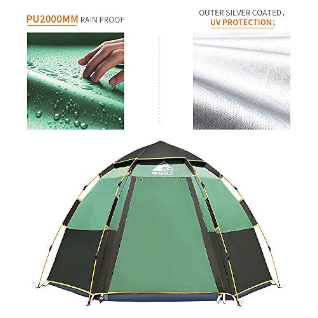 Tienda de campaña instantánea impermeable para 2 o 3 personas