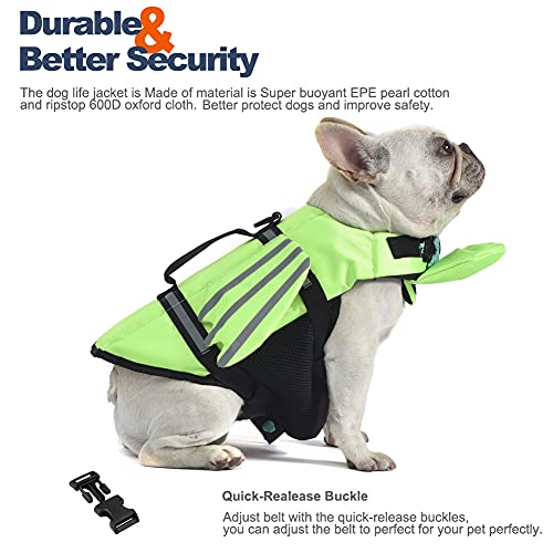 Chaleco salvavidas para perro Bulldog Francés, chaleco salvavidas con diseño de alas para mascotas, salvavidas de flotación para perros, traje de baño con asa para natación, piscina, playa, canotaje, para cachorros pequeños, medianos y grandes