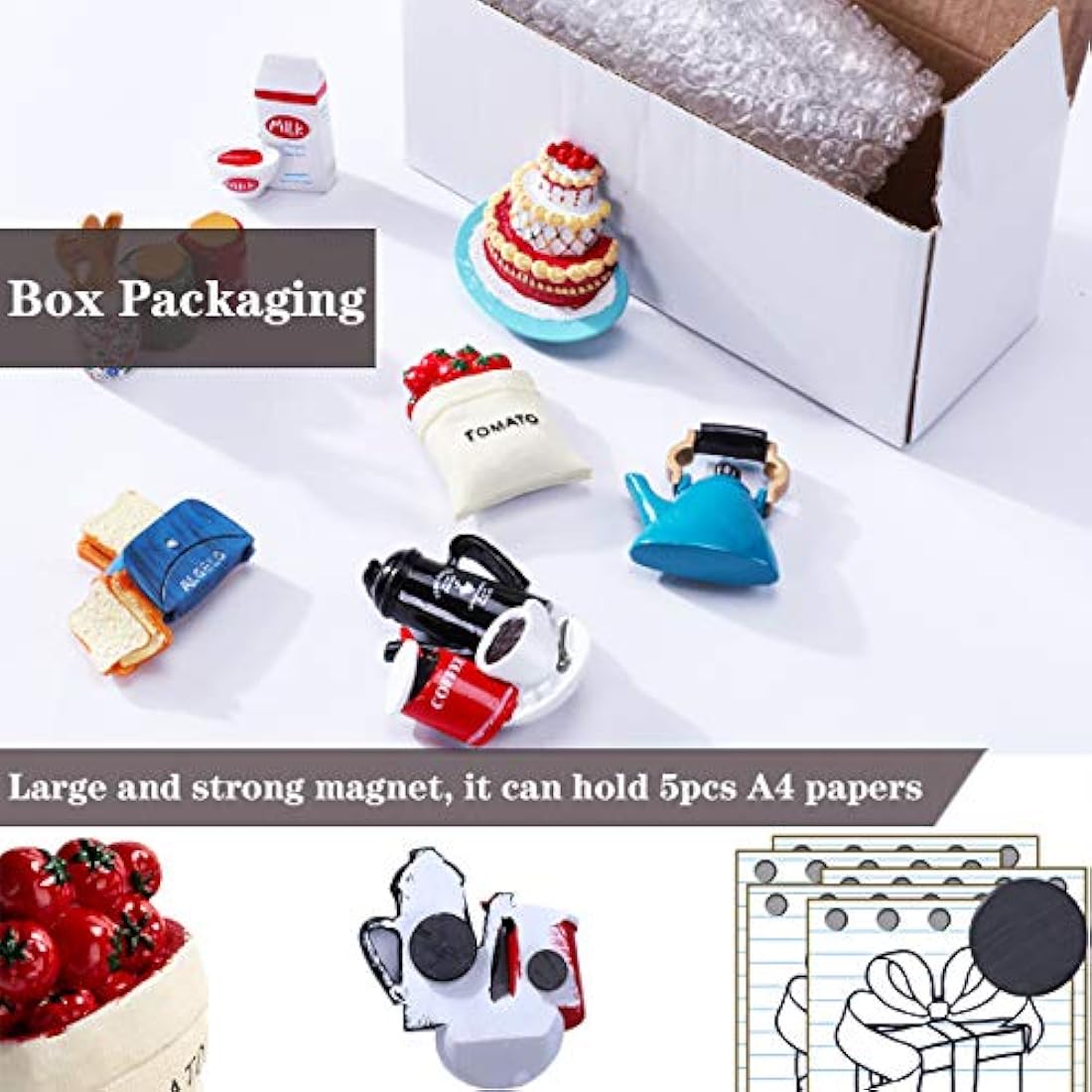 8 Imanes para nevera, con forma de comida para decoración