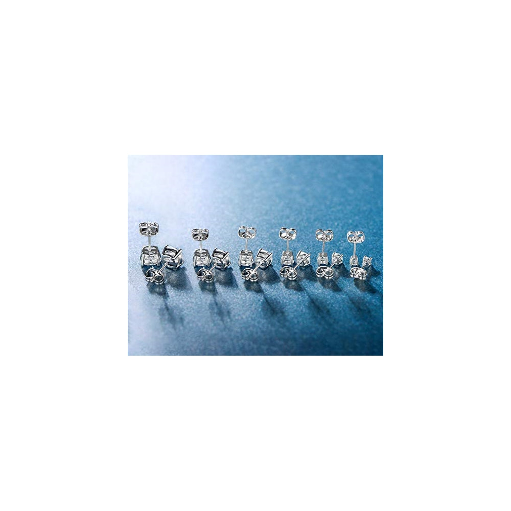 Aretes de tuerca chapados en oro blanco de 18 quilates