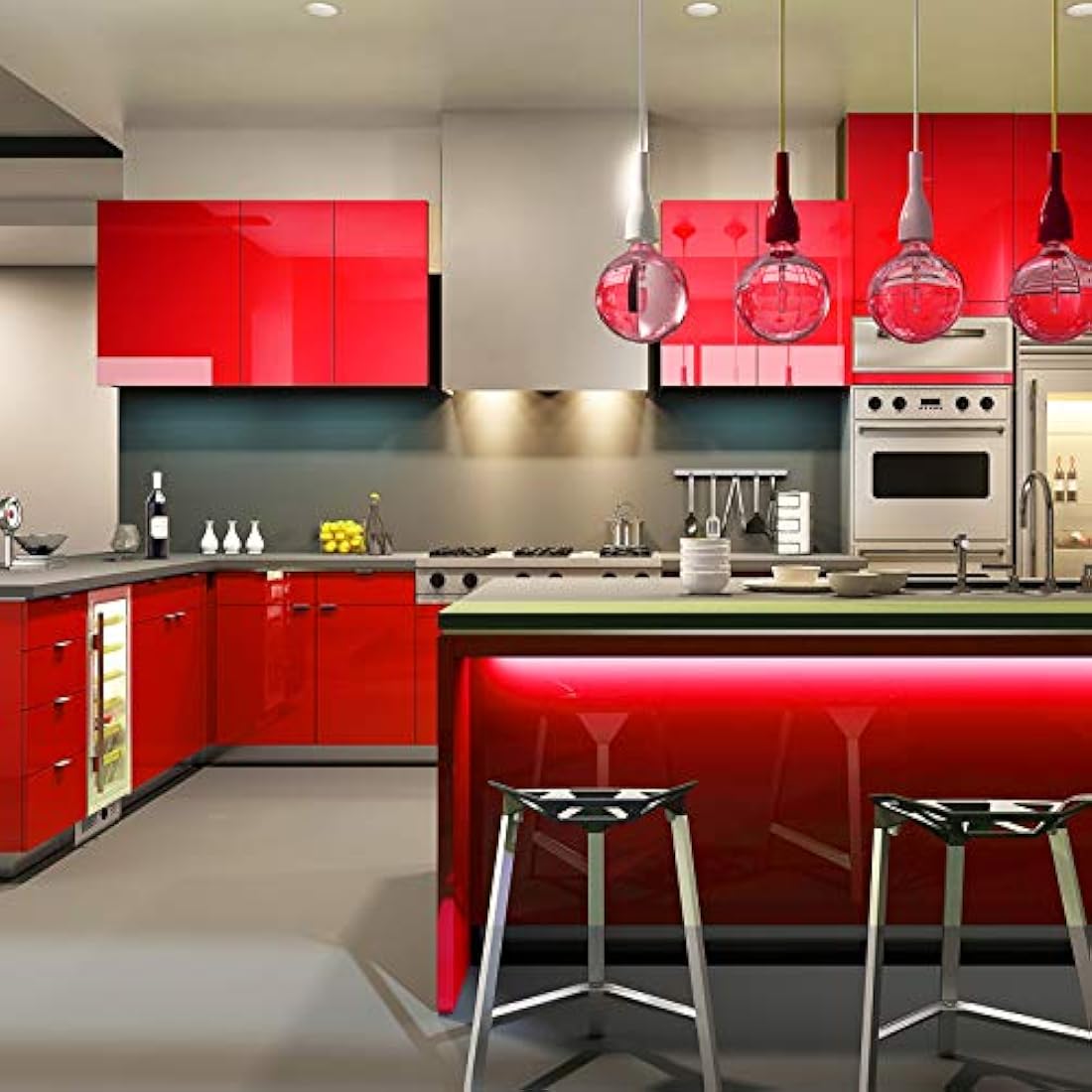 Papel vinilo pintado autoadhesivo rojo brillante(15.0x24.8)