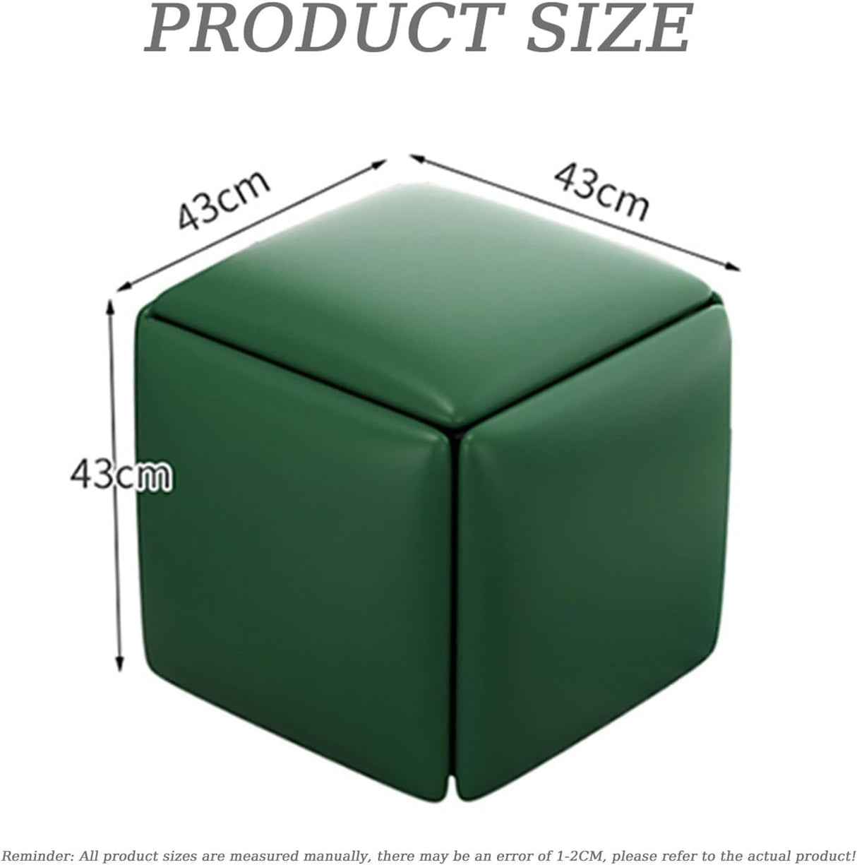 Otomanas Apilables 5 en 1 con Ruedas y Asiento Giratorio