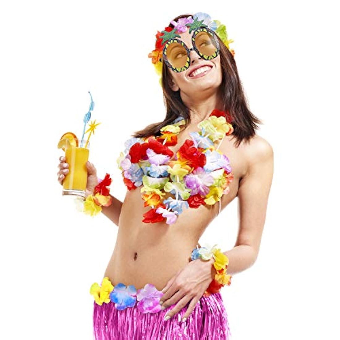 Disfraces Juego de 8 piezas de falda hawaiana