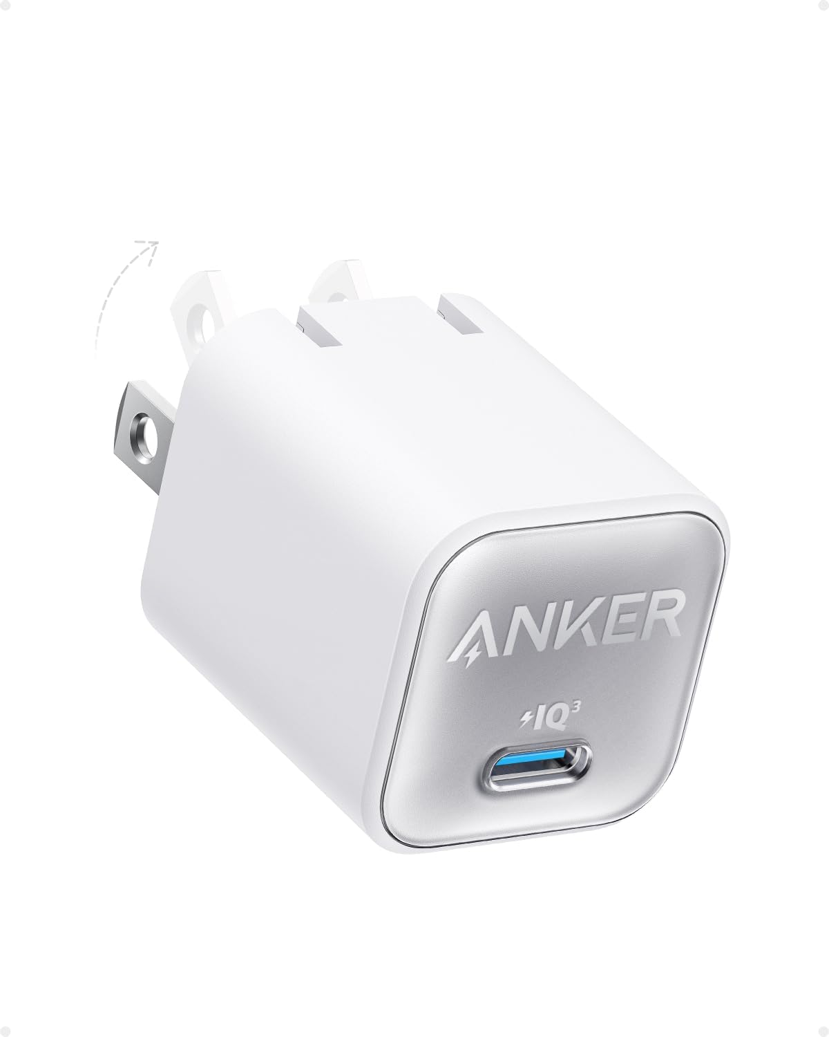 Cargador USB C GaN de 30 W color blanco aurora