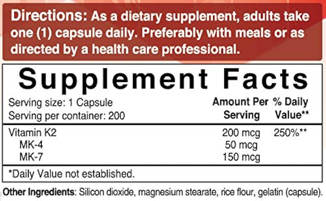 Suplemento avanzado de vitamina K2