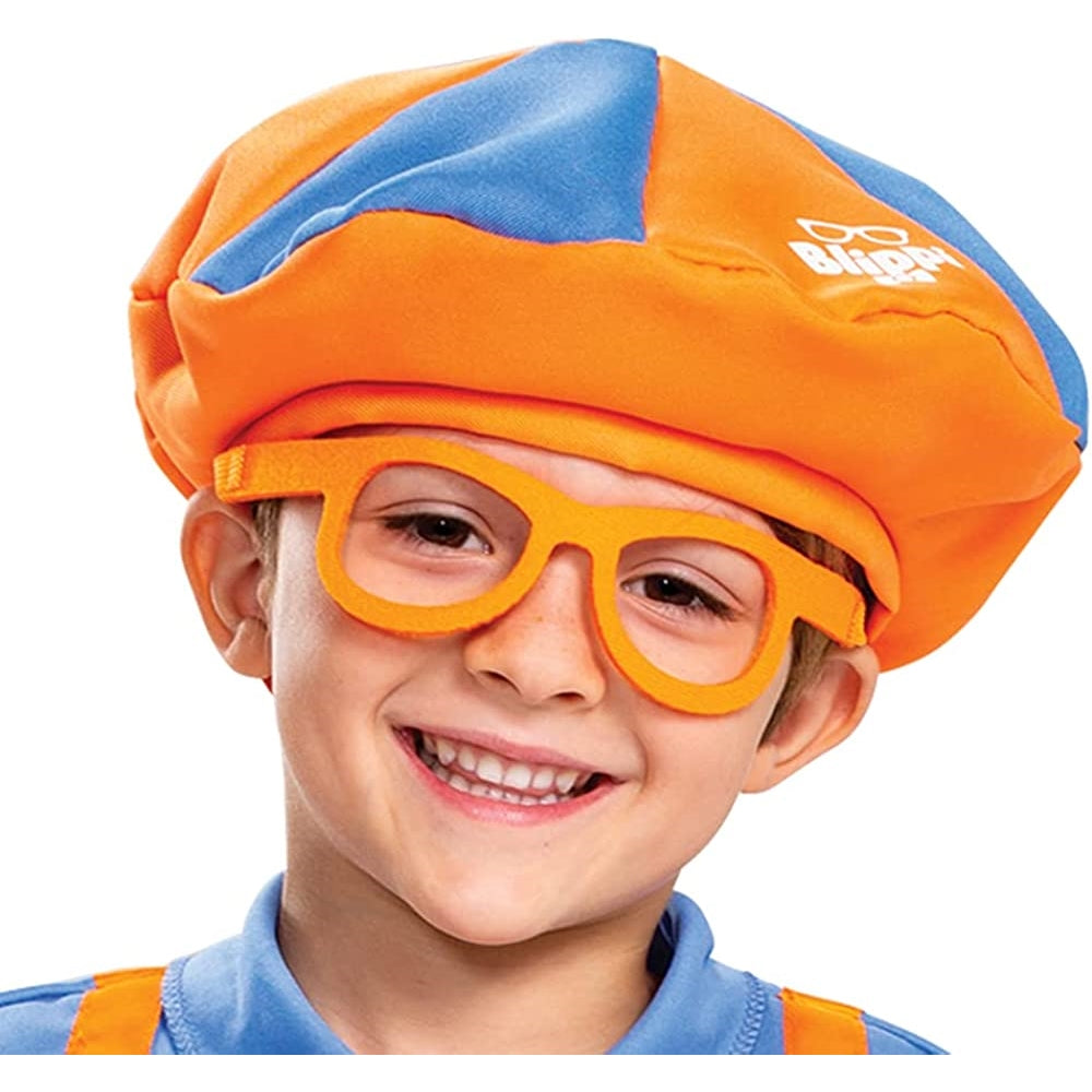 Disfraz de Blippi para niños con sombrero y gafas de tela