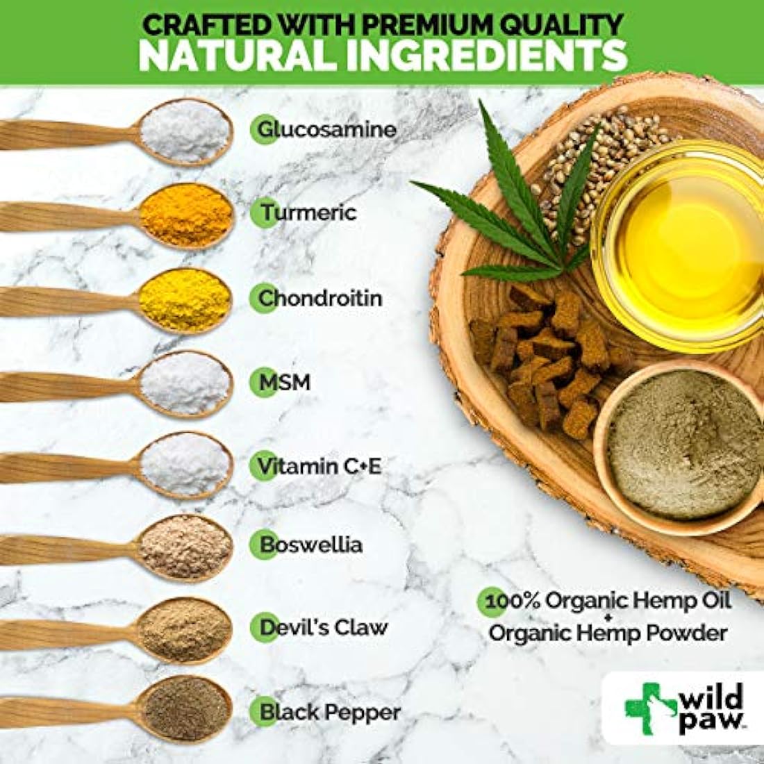 Suplemento orgánico de cáñamo para caderas y articulaciones