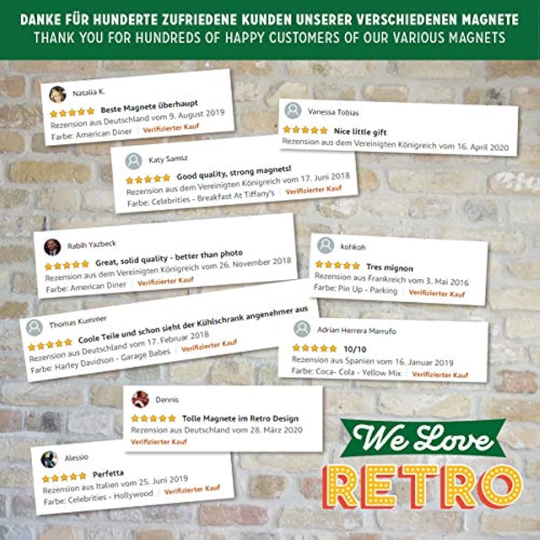 Juego de 9 mini imanes para nevera Nostalgic-Art Coca-Cola