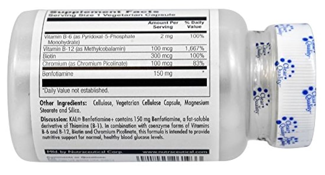 Benfotiamine Kal 60 Vcaps